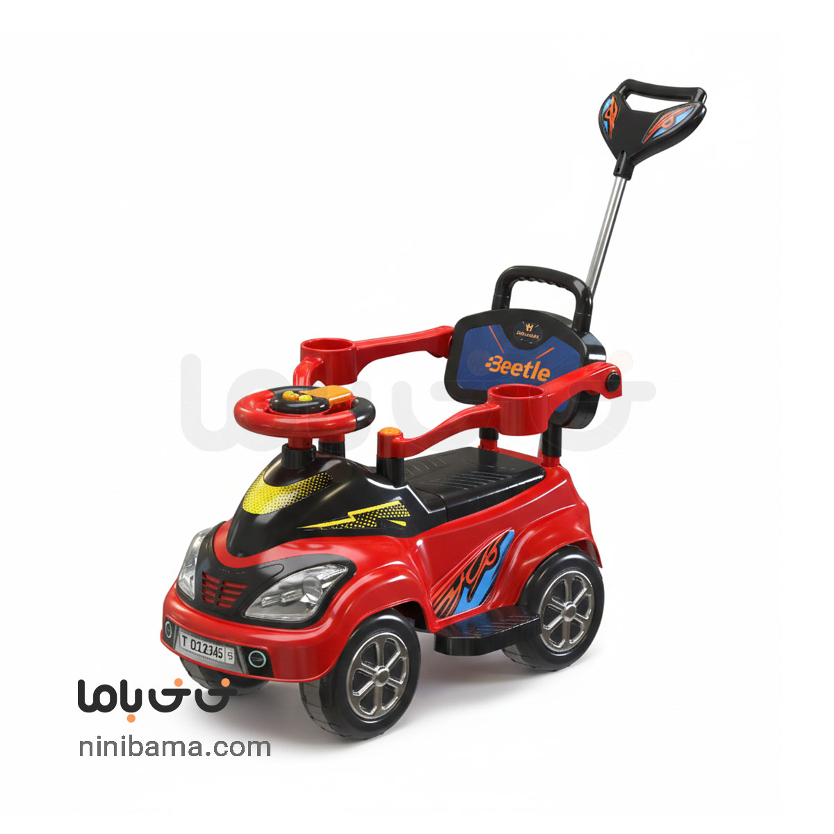 0003 Beetle-Red-Black ماشین کودک دلیجان مدل بیتل - Image 1